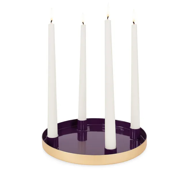 das-kost-mland-advents-tablett-lila-gold-metall-25-5-cm-15866 image 1