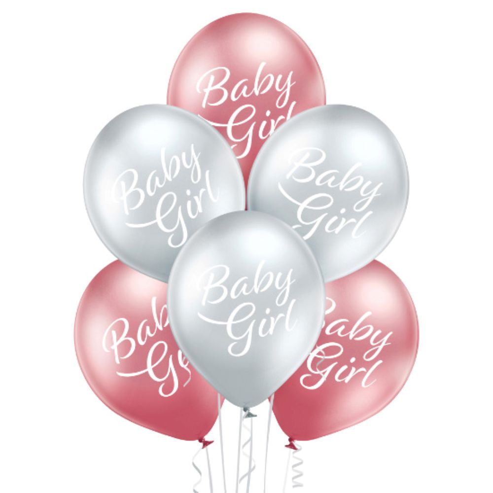 das-kost-mland-dekorationen-baby-girl-luftballon-6-st-ck-pink-silber image 1
