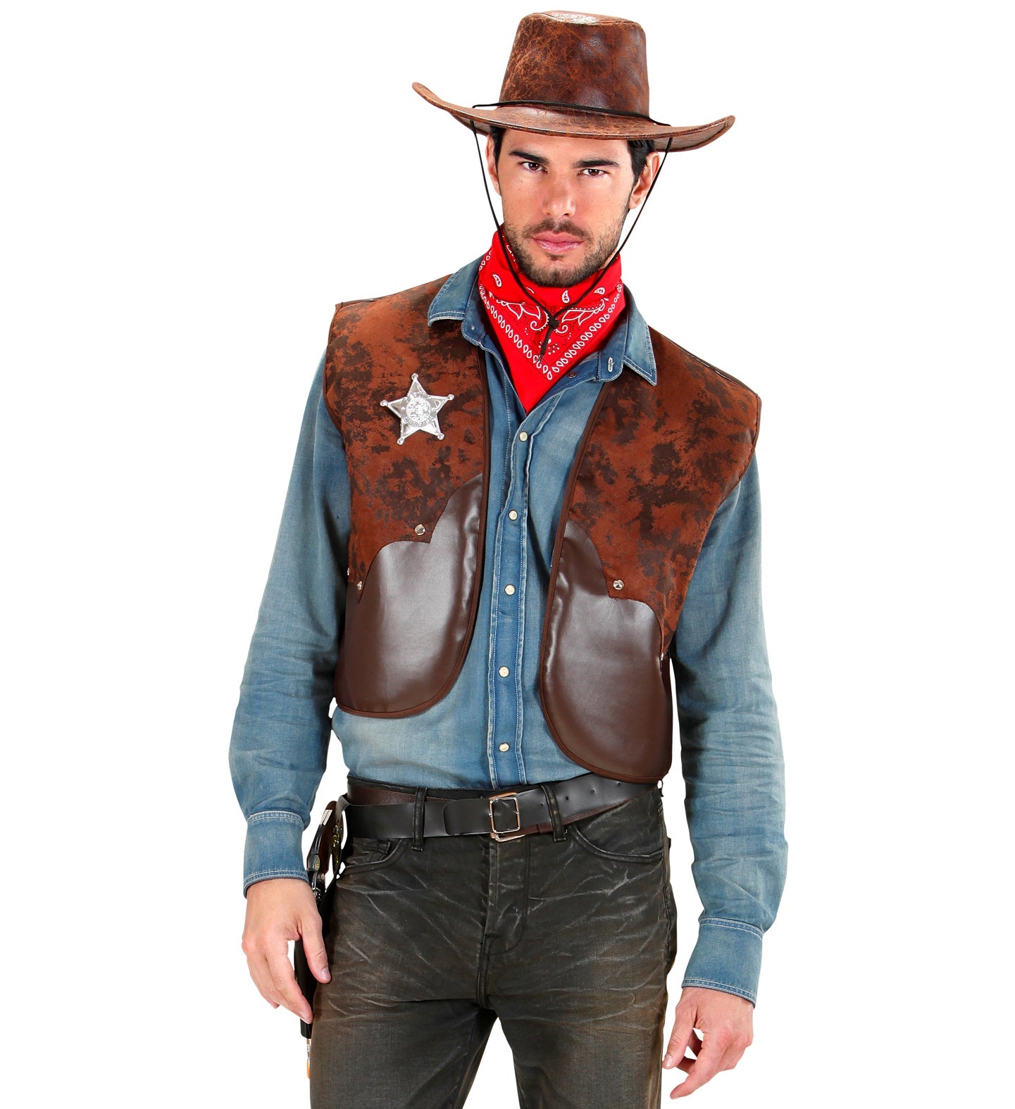 das-kost-mland-accessoires-cowboy-weste-herren-braun-sheriffstern-m-l image 2