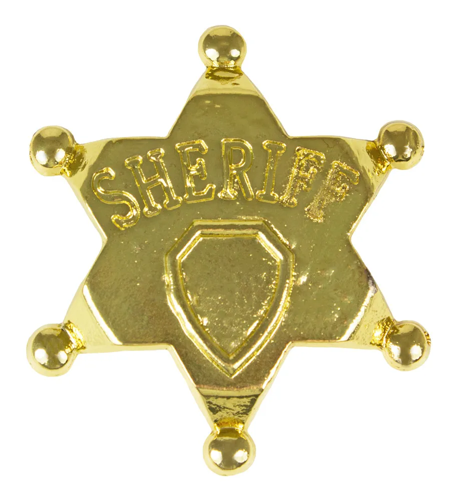 das-kost-mland-cowboy-sheriffstern-metall-abzeichen-gold image 1