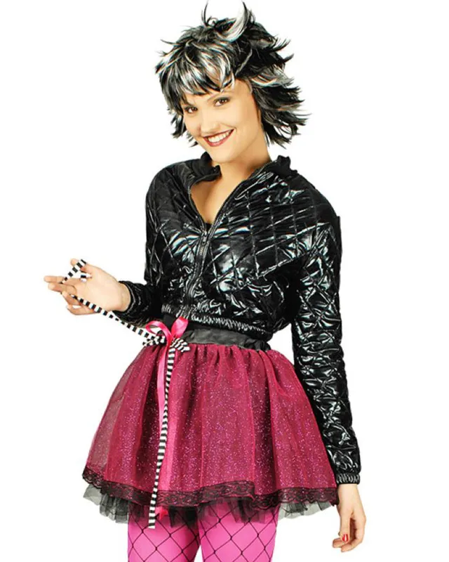 das-kost-mland-tutu-annabelle-petticoat-rock-pink-schwarz-glitzer image 1