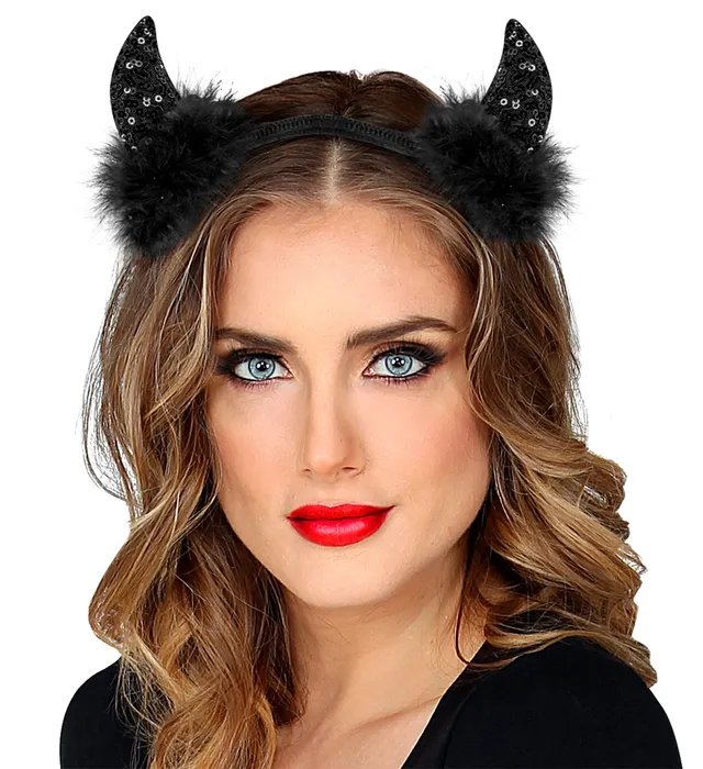 das-kost-mland-accessoires-haarreif-teufelsh-rner-schwarz-glitzer image 1