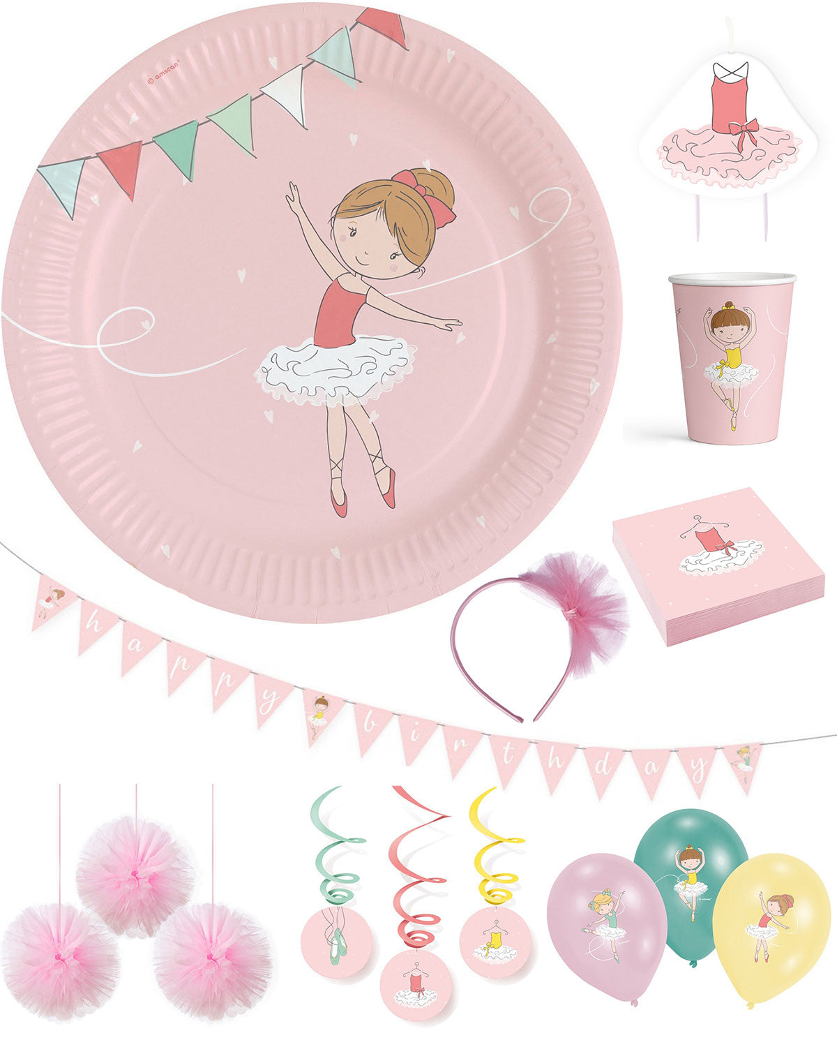 amscan-little-dancer-pappteller-22-8cm-ballerina-8-st-ck image 1