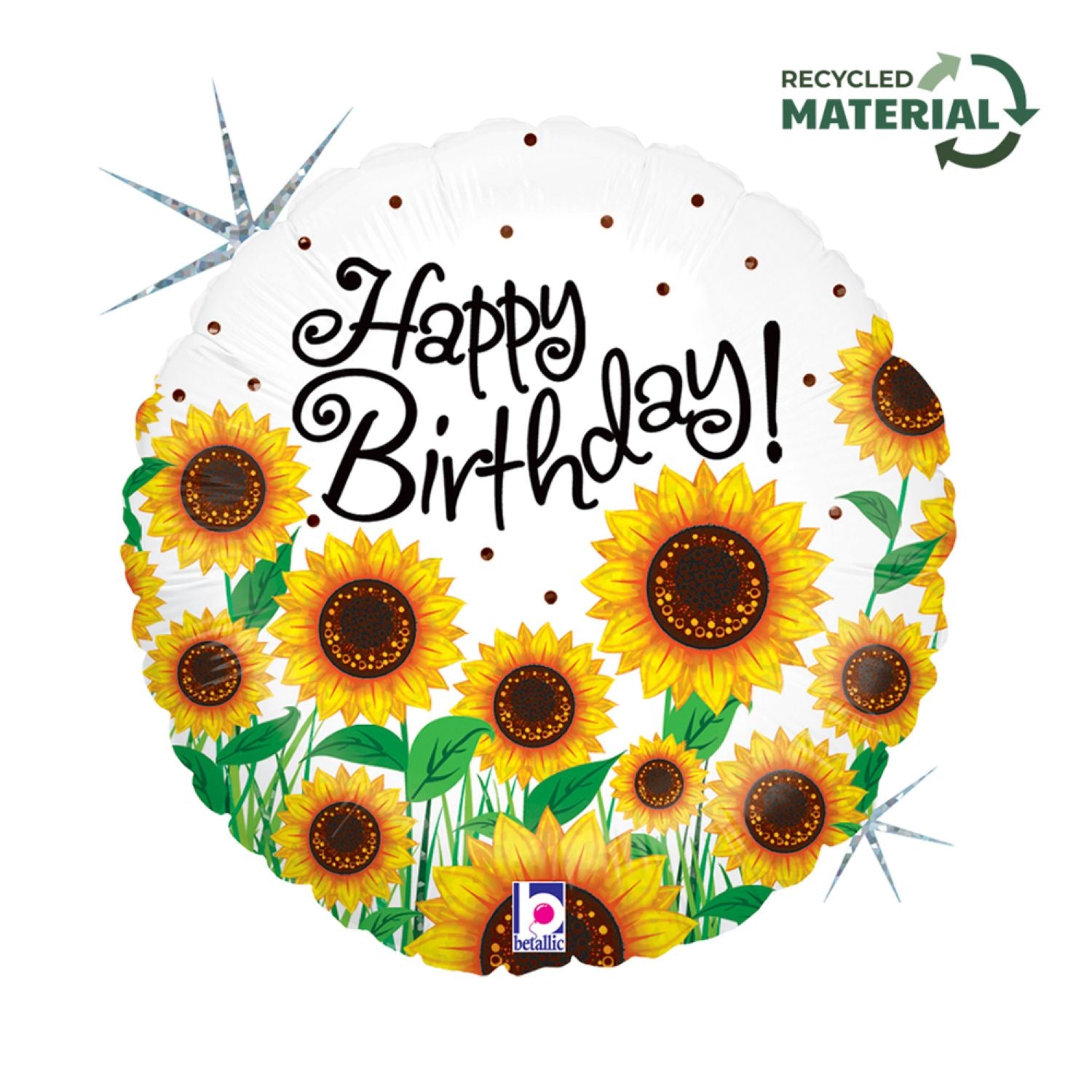 das-kost-mland-sonnenblumen-happy-birthday-folienballon-46-cm-holo image 1