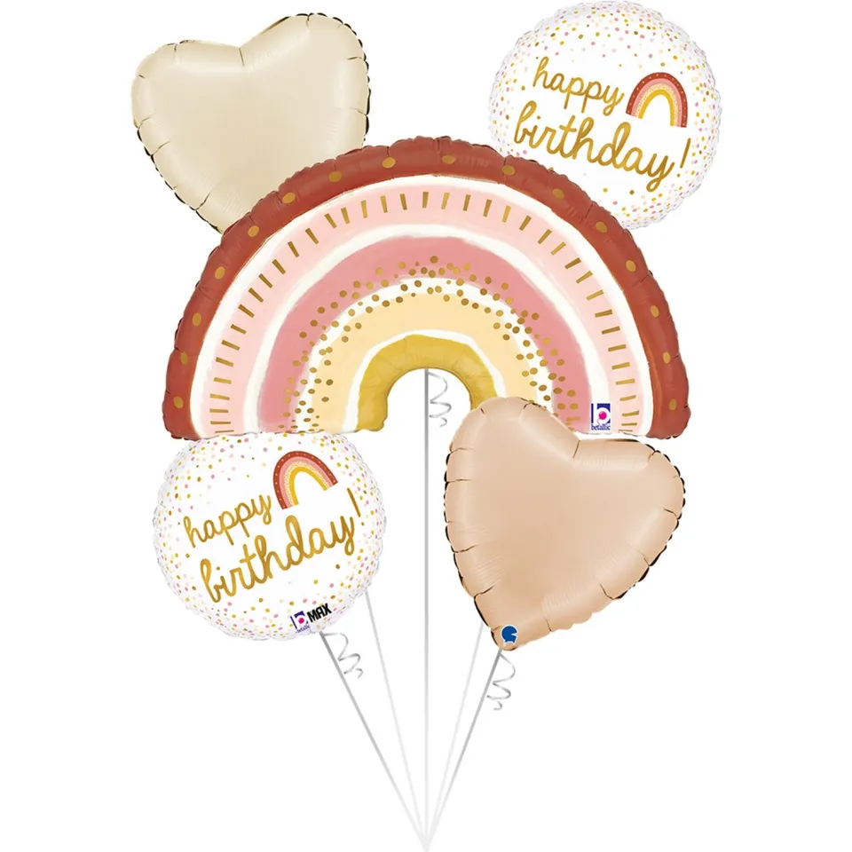das-kost-mland-happy-birthday-folienballon-set-regenbogen-5-tlg image 1