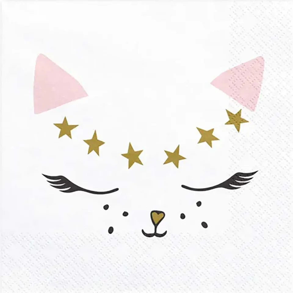 das-kost-mland-dekorationen-servietten-katzen-wei-20-stk-33-cm image 1