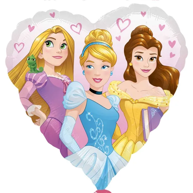 das-kost-mland-multi-prinzessin-folienballon-herz-45cm image 1