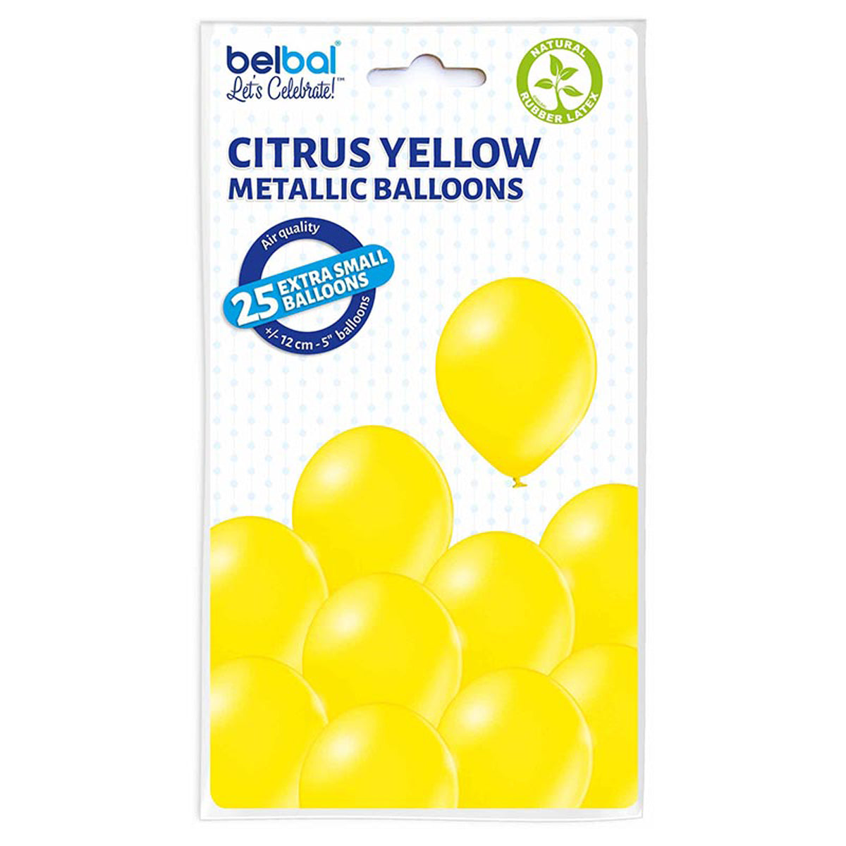 belbal-luftballon-uni-metallic-gelb-12cm-25stk-latex-party image 1
