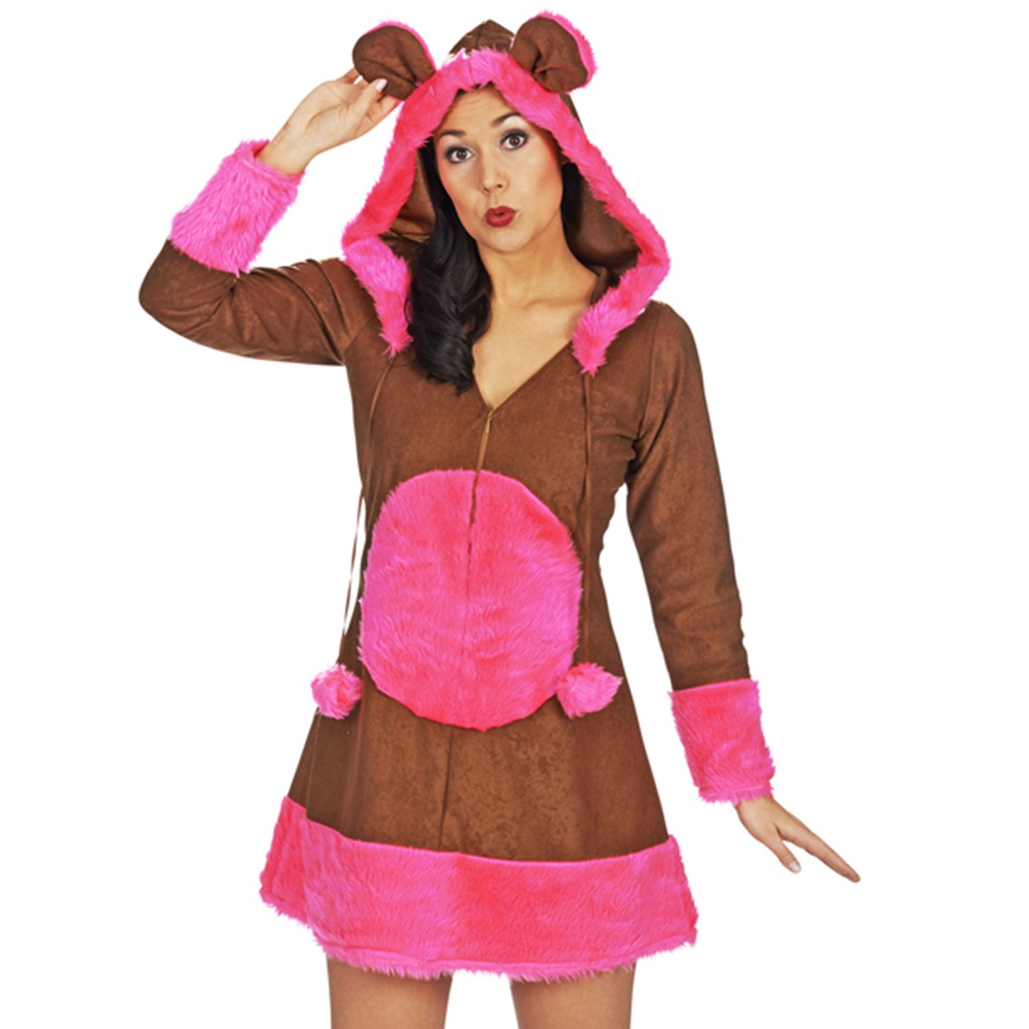 das-kost-mland-damen-b-ren-kost-m-braun-pink-gr-36-38-flauschig image 1