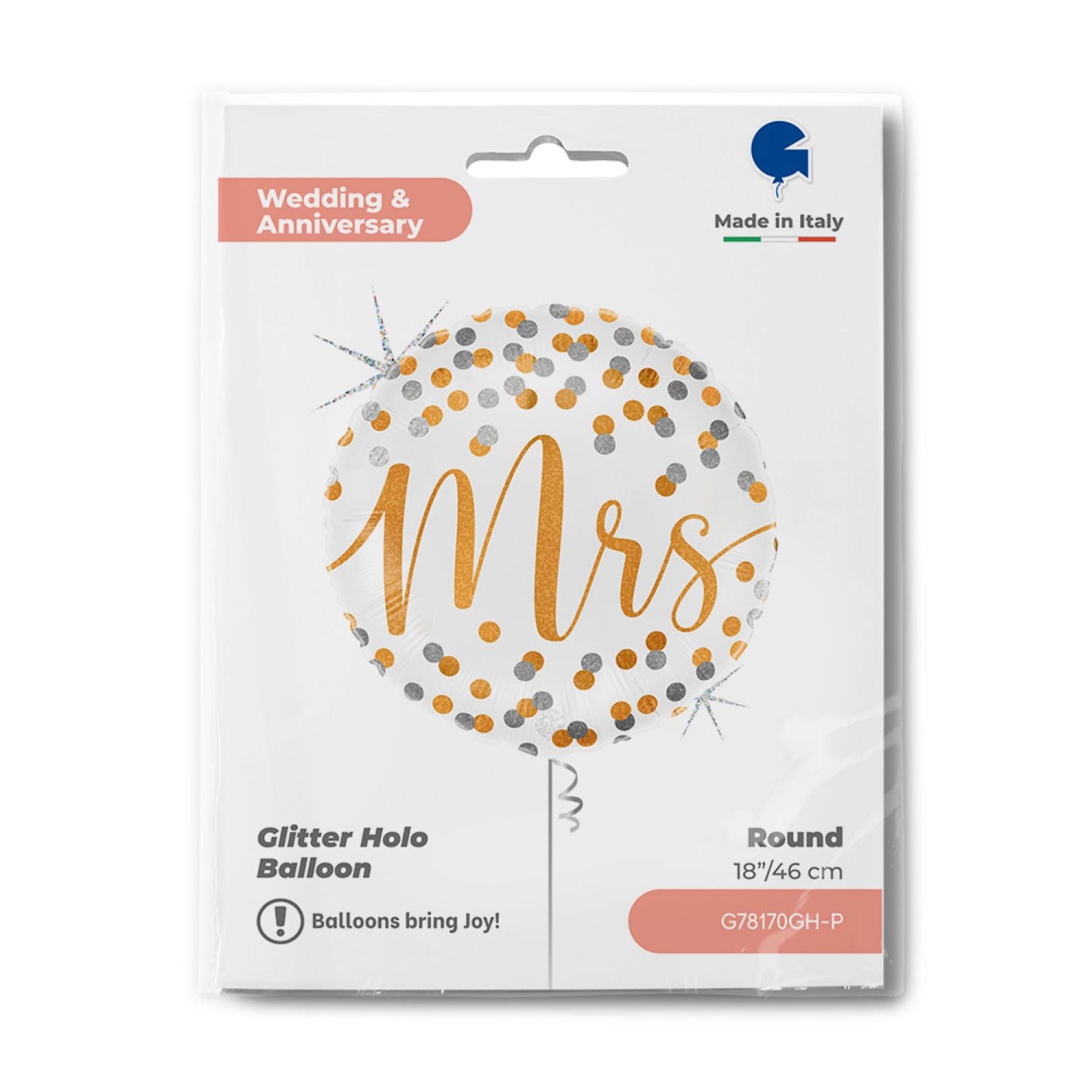 das-kost-mland-mrs-folienballon-46cm-konfetti-holo-deko image 2