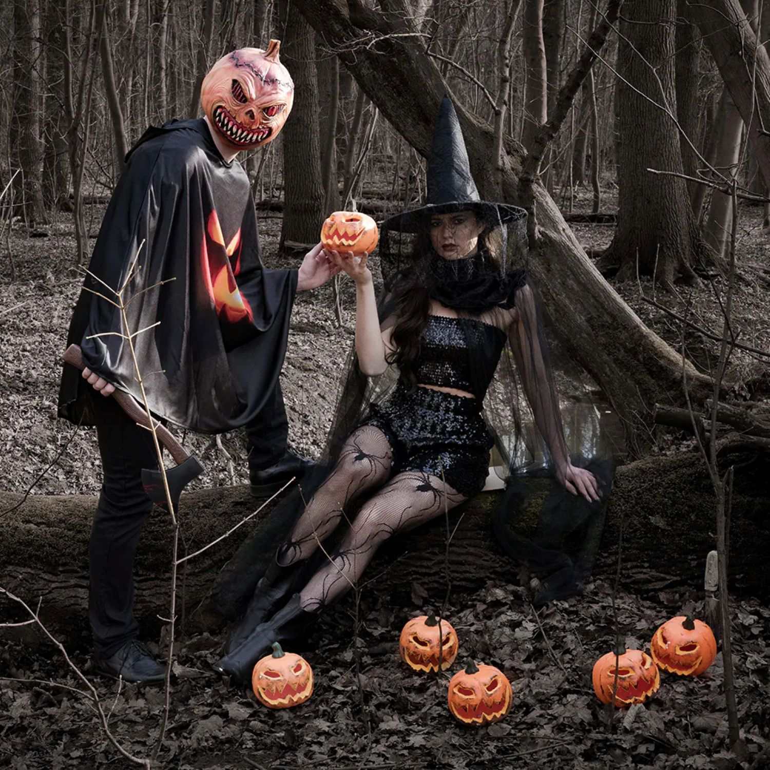 das-kost-mland-pumpkin-monster-latexmaske-orange-halloween image 5