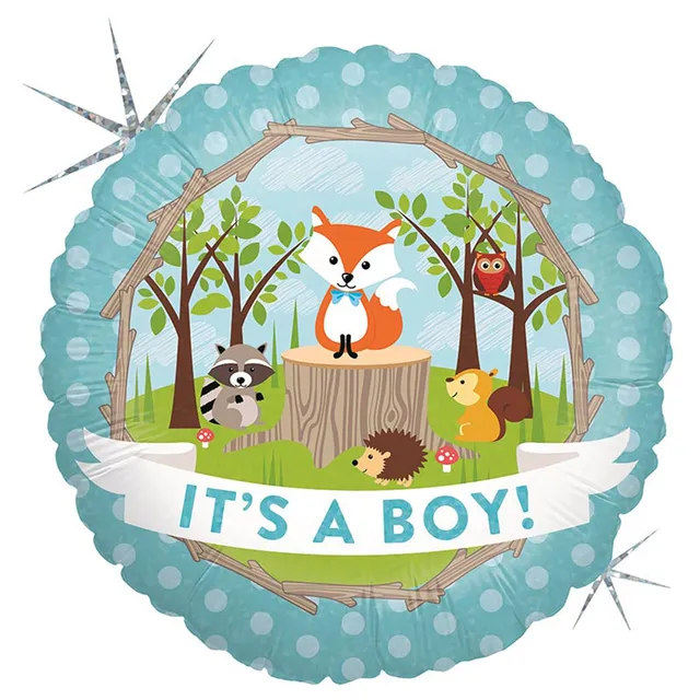 das-kost-mland-it-s-a-boy-woodland-folienballon-46-cm-baby-blau image 1