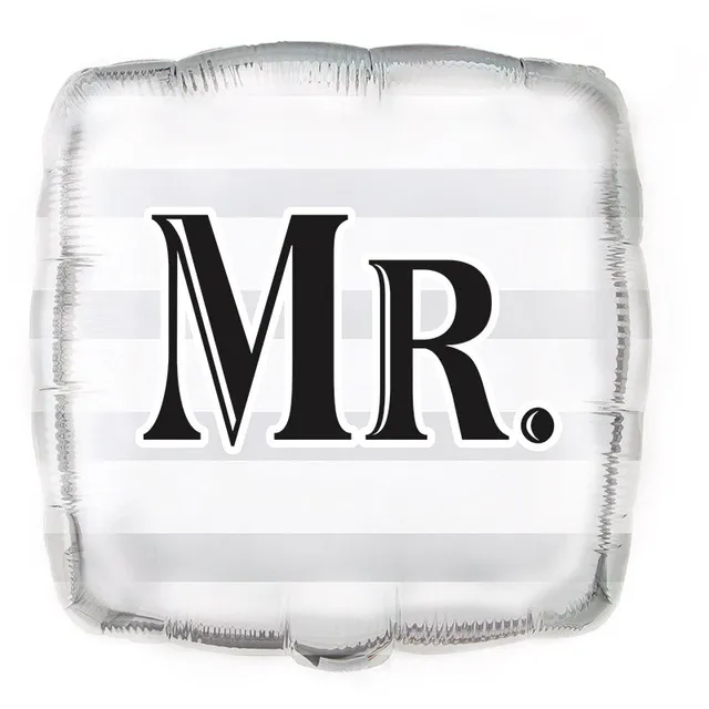 das-kost-mland-dekorationen-mr-hochzeit-folienballon-silber-46cm-eckig image 1