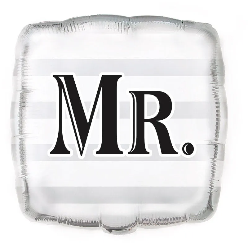 das-kost-mland-dekorationen-mr-hochzeit-folienballon-silber-46cm-eckig image 1