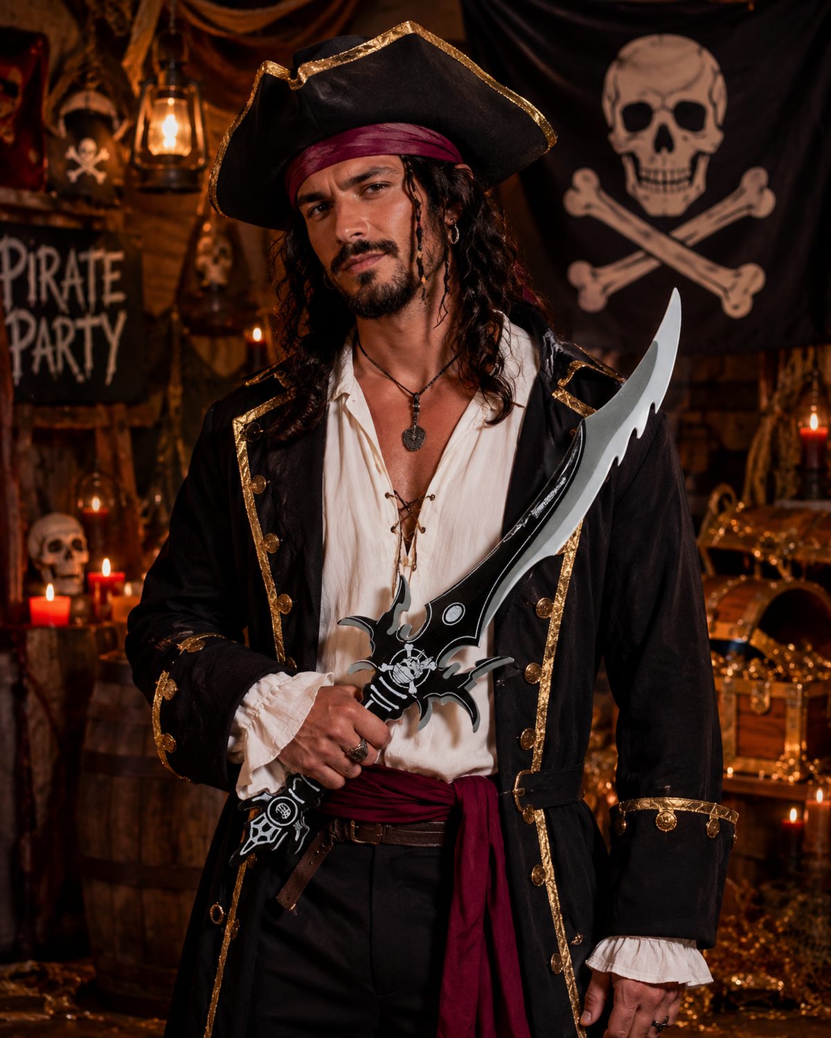 das-kost-mland-piratenschwert-schaumstoff-66cm-schwarz-grau-gezackt image 3