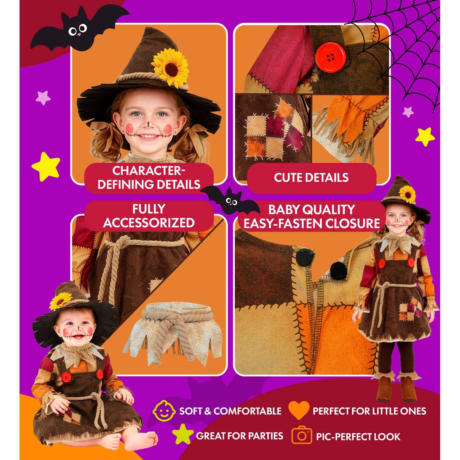 das-kost-mland-m-dchen-vogelscheuche-kost-m-4-tlg-mehrfarbig-kleid image 3