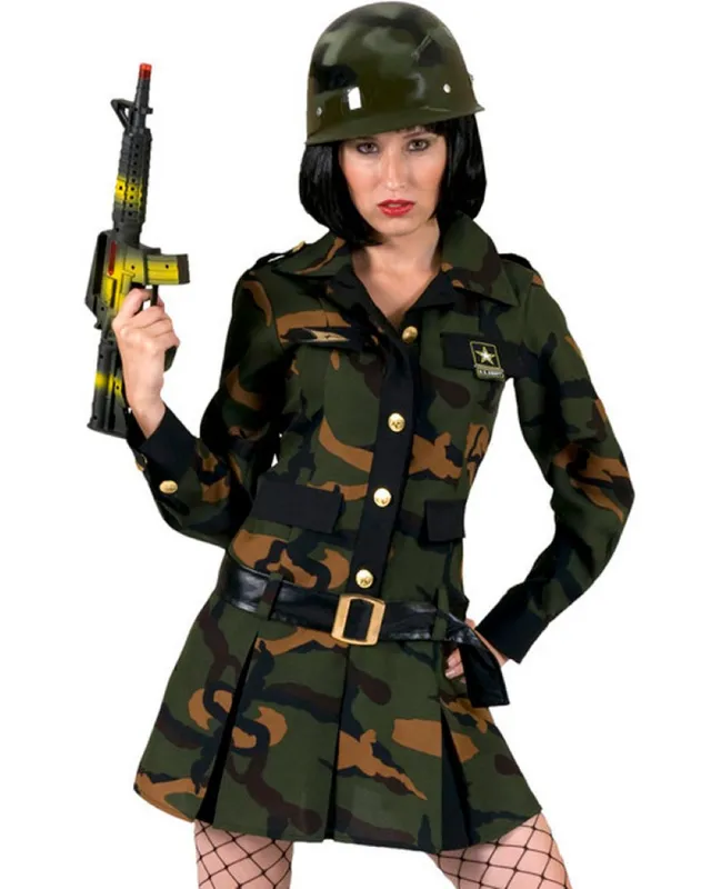 das-kost-mland-armee-kost-m-damen-camouflage-kleid-mit-g-rtel image 1