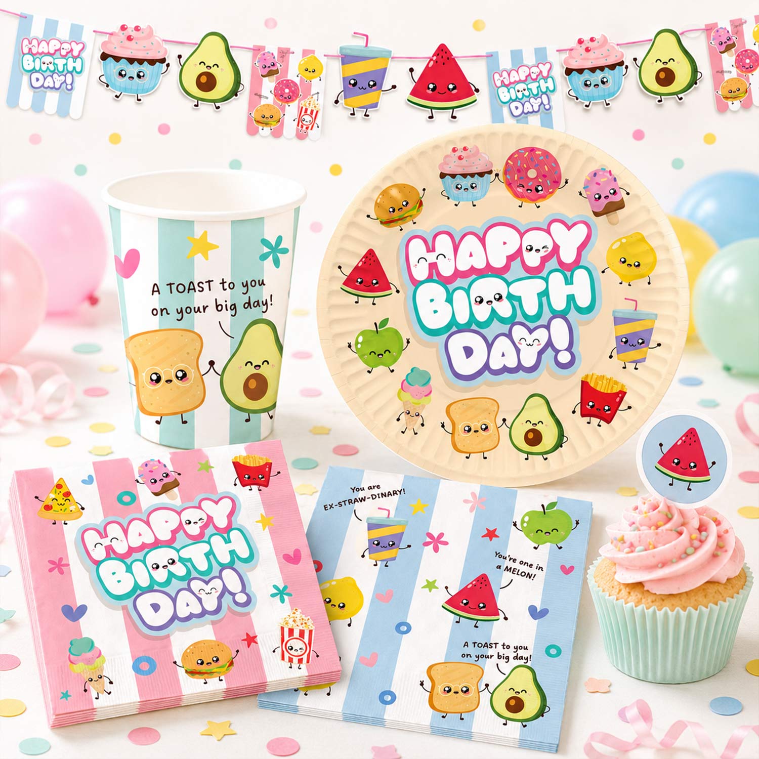 das-kost-mland-kawaii-party-becher-8er-set-250ml-partydeko-pastell image 2