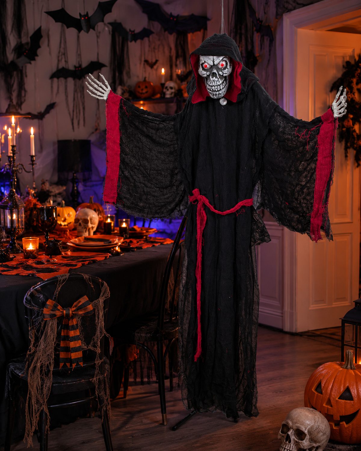 das-kost-mland-halloween-vampir-totenkopf-figur-155-cm-licht-sound image 2