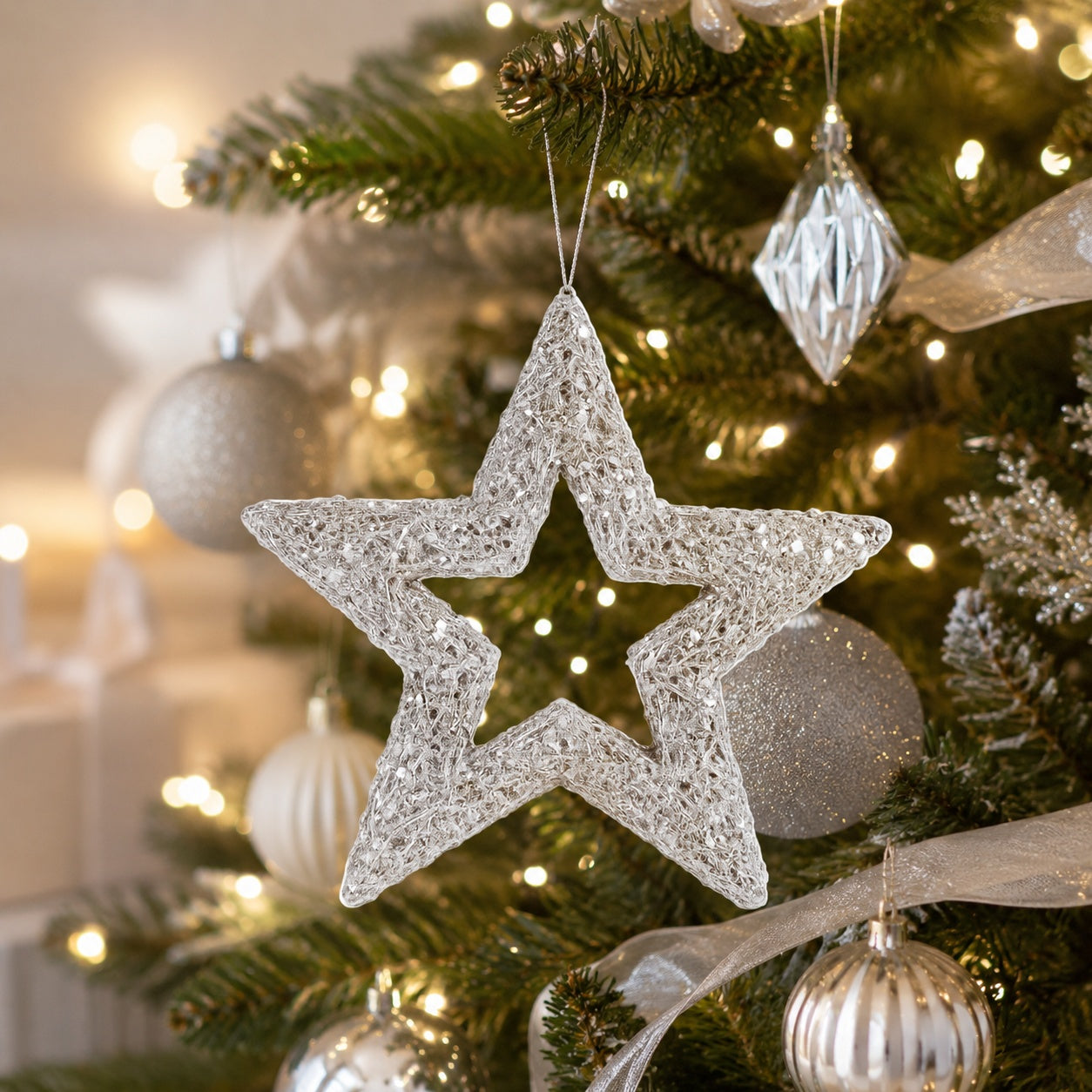 riffelmacher-deko-glitter-stern-15cm-silber-weihnachten image 2