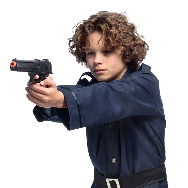 das-kost-mland-accessoires-spielzeugpistole-polizist-schwarz-21-cm image 1