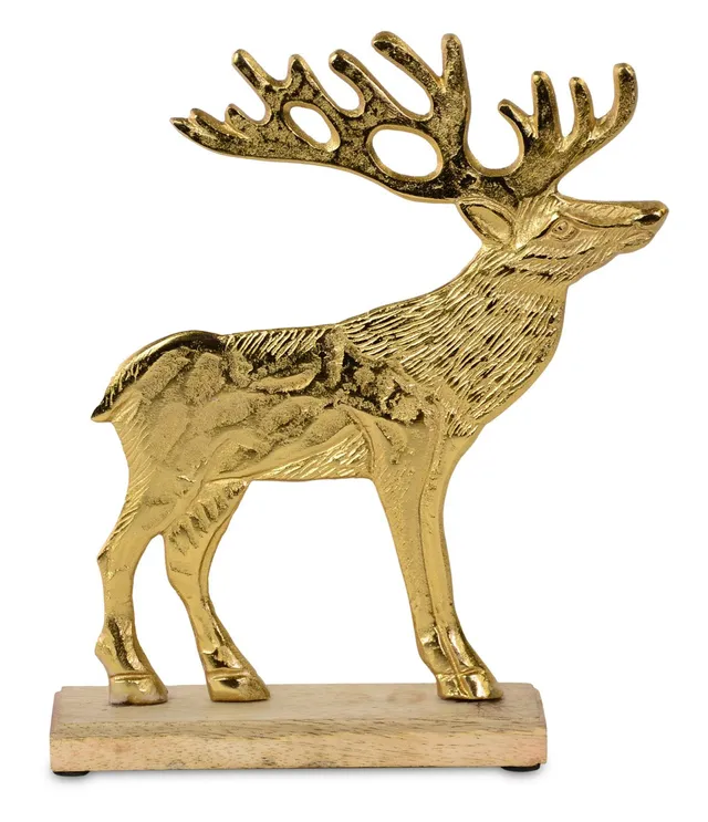 riffelmacher-deko-elch-24762-aluminium-dekofigur-gold-25-cm image 1