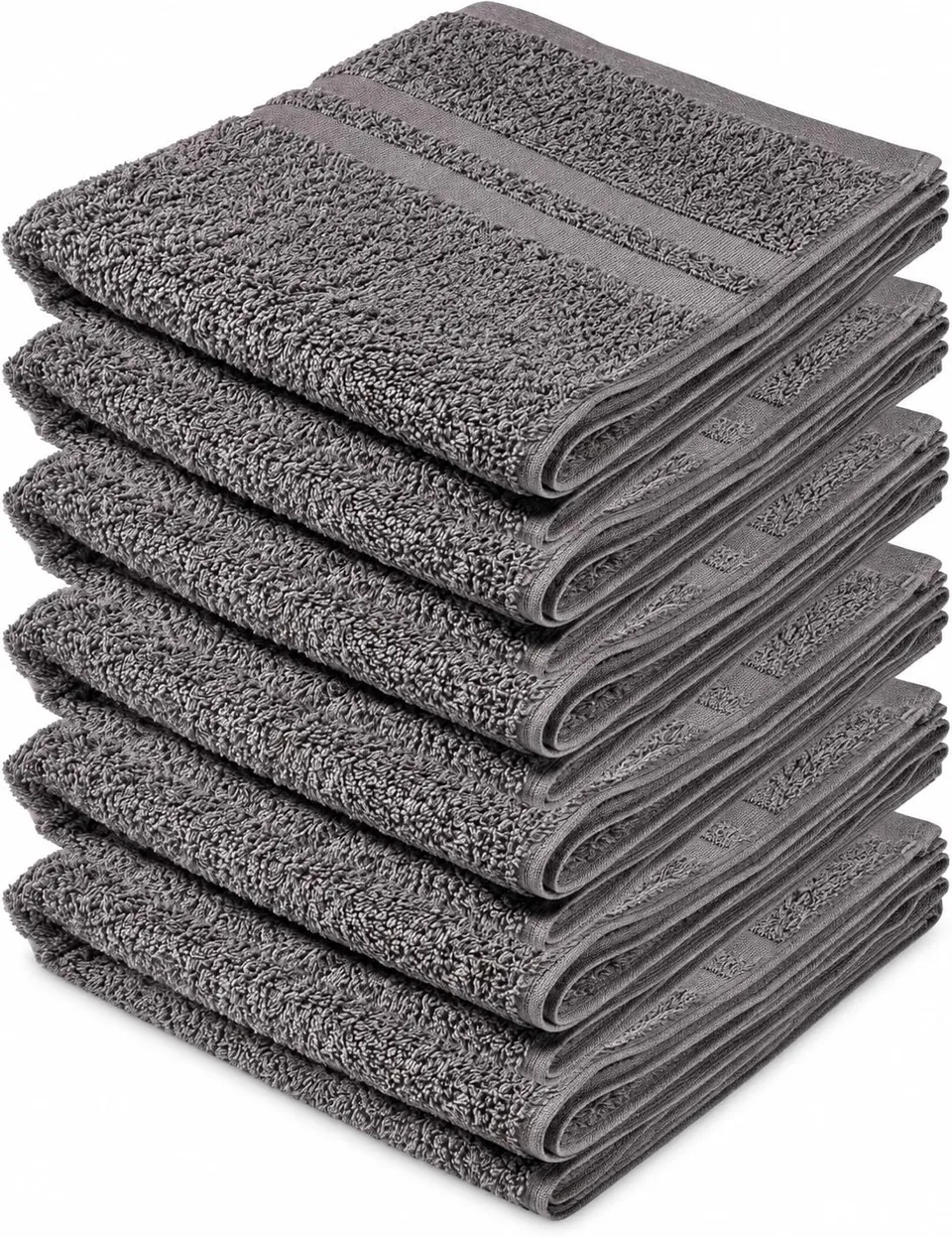 clinotest-luxus-handt-cher-set-50x100-grau-6er-baumwolle image 1