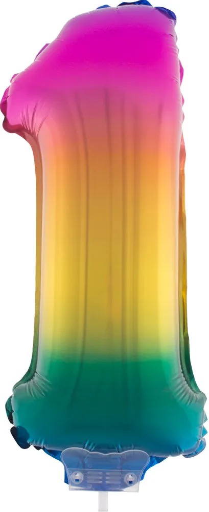 das-kost-mland-zahlen-folienballon-1-regenbogen-41-cm-mit-stab image 1