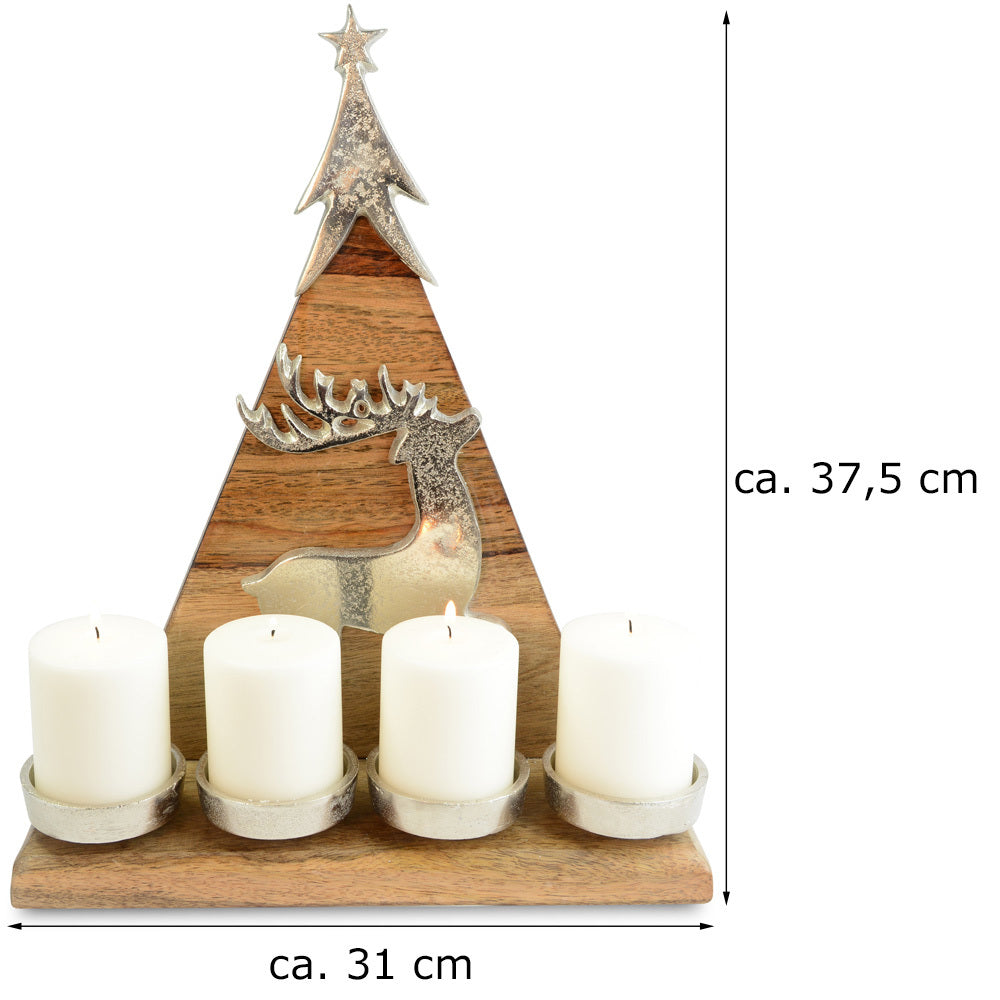 riffelmacher-kerzenleuchter-weihnachtsbaum-hirsch-natur-silber image 5