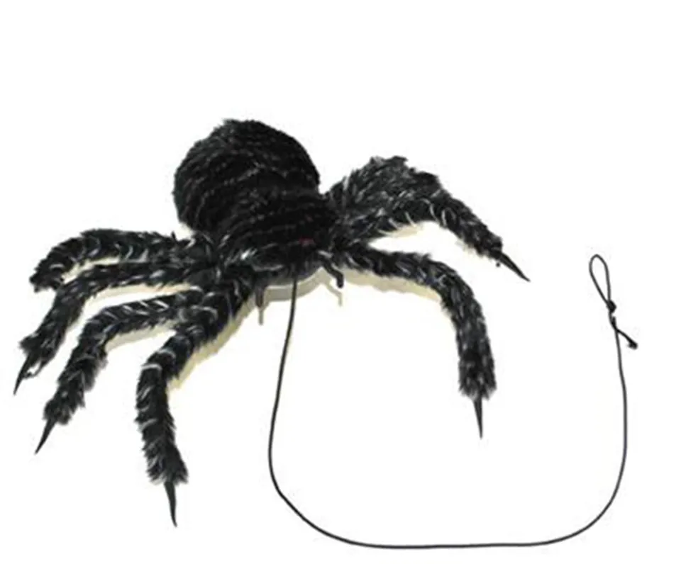 spinne-an-der-leine-animiert-48-cm-schwarz-mit-licht-sound image 1