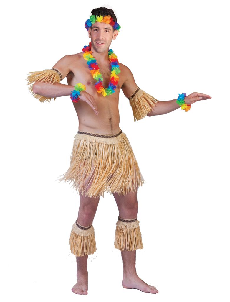 das-kost-mland-hawaii-kost-m-set-natur-5-tlg-herren-bastrock image 1