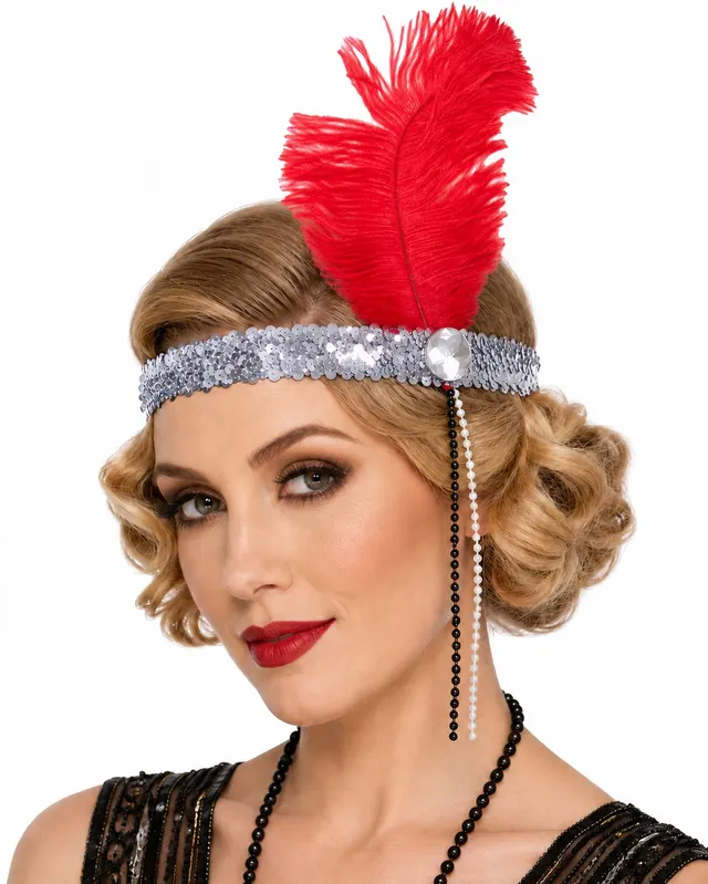 das-kost-mland-accessoires-charleston-stirnband-kira-silber-rot image 1
