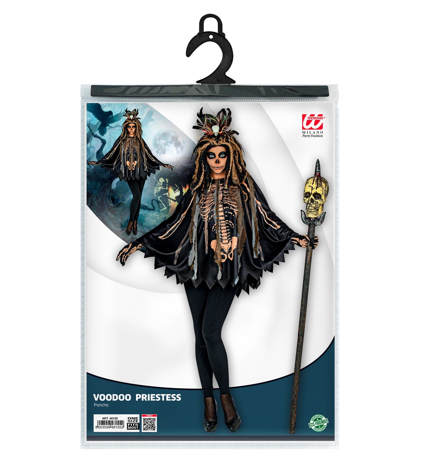 das-kost-mland-voodoo-priesterin-poncho-schwarz-kapuze image 5