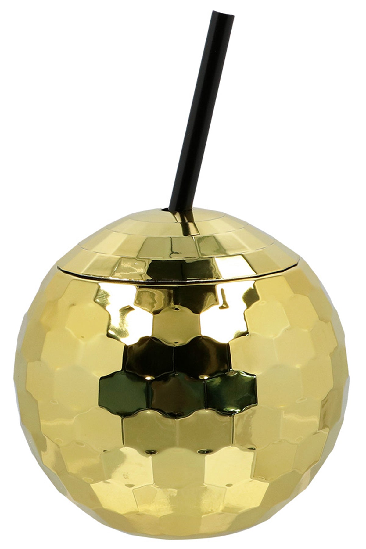 das-kost-mland-becher-discokugel-60-cl-mit-strohhalm-gold image 2