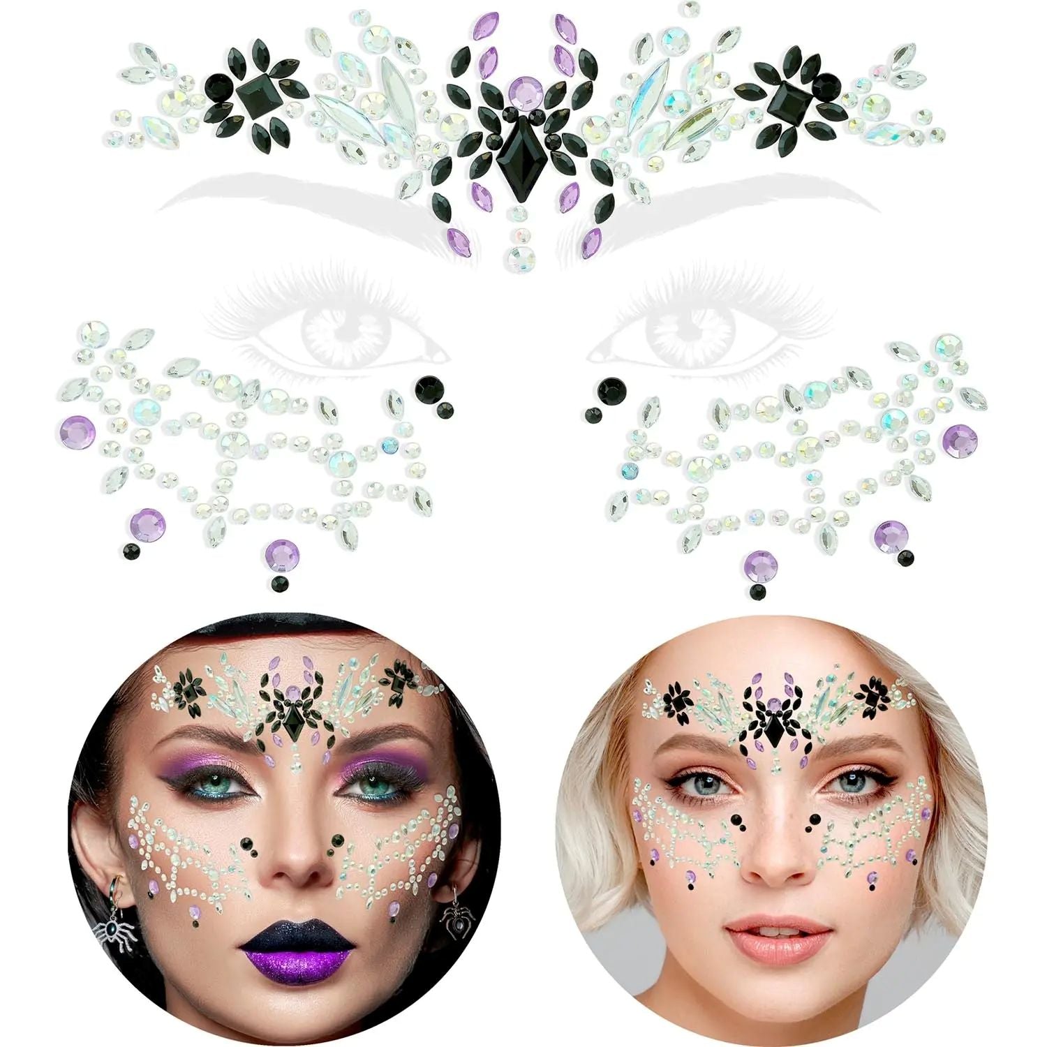 das-kost-mland-schwarze-witwe-face-jewels-selbstklebend image 2