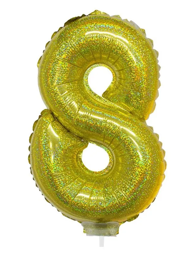 das-kost-mland-zahlen-folienballon-8-holografisch-gold-41-cm-mit-stab image 1