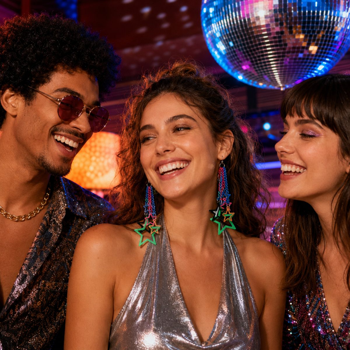 sternen-ohrringe-disco-party-kost-m-bunt-haken image 4