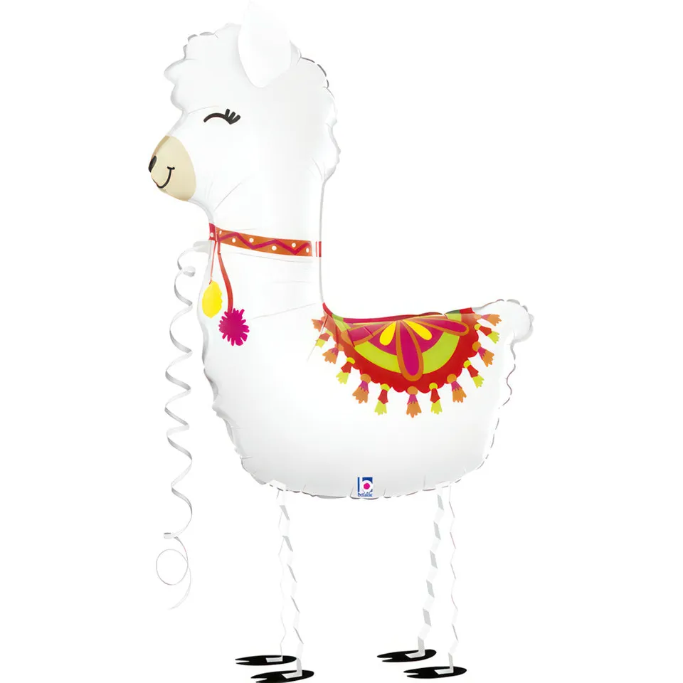 das-kost-mland-airwalker-lama-folienballon-wei-99-cm image 1