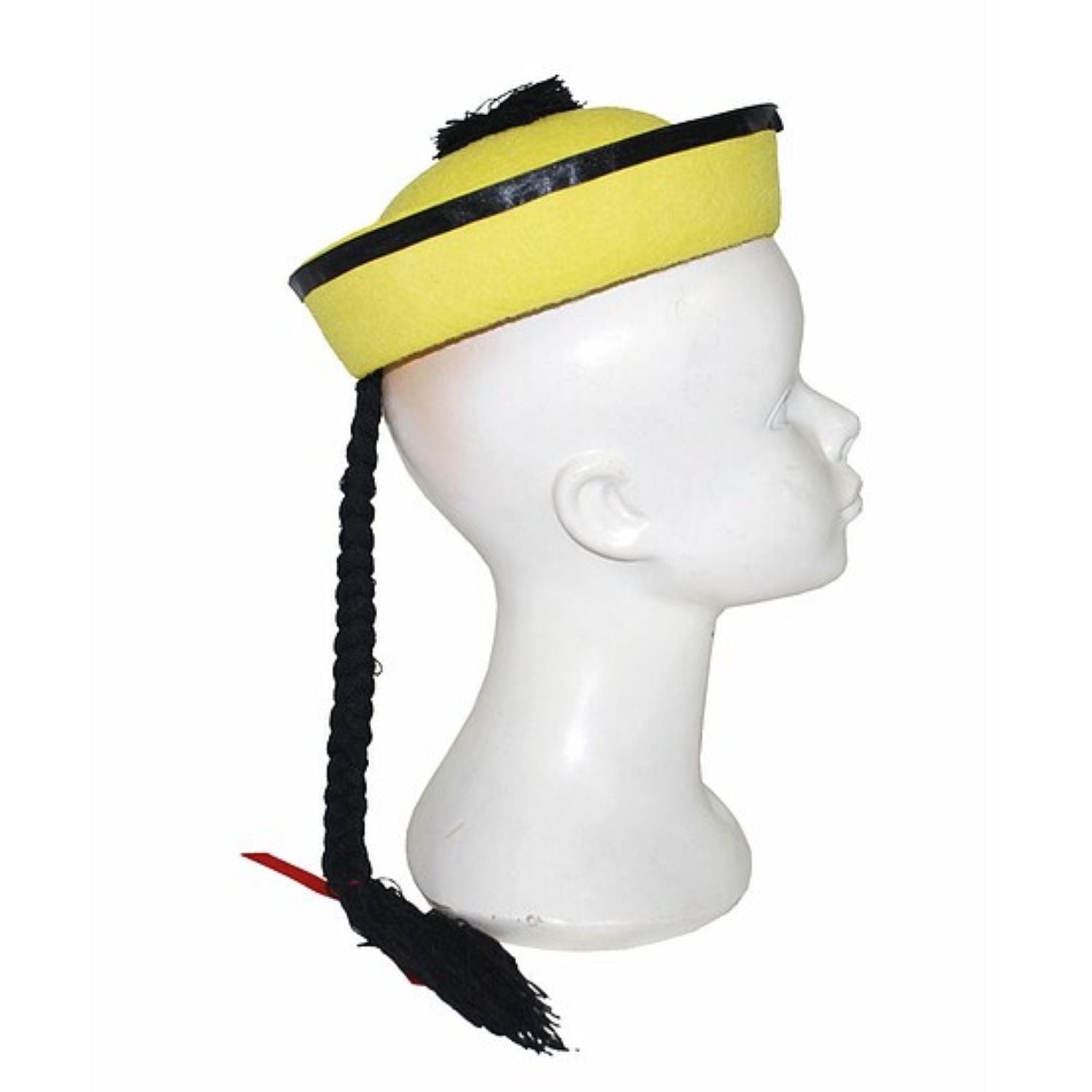 das-kost-mland-accessoires-hut-china-mit-zopf-gelb-21cm image 2