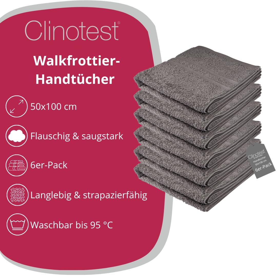 clinotest-luxus-handt-cher-set-50x100-grau-6er-baumwolle image 2