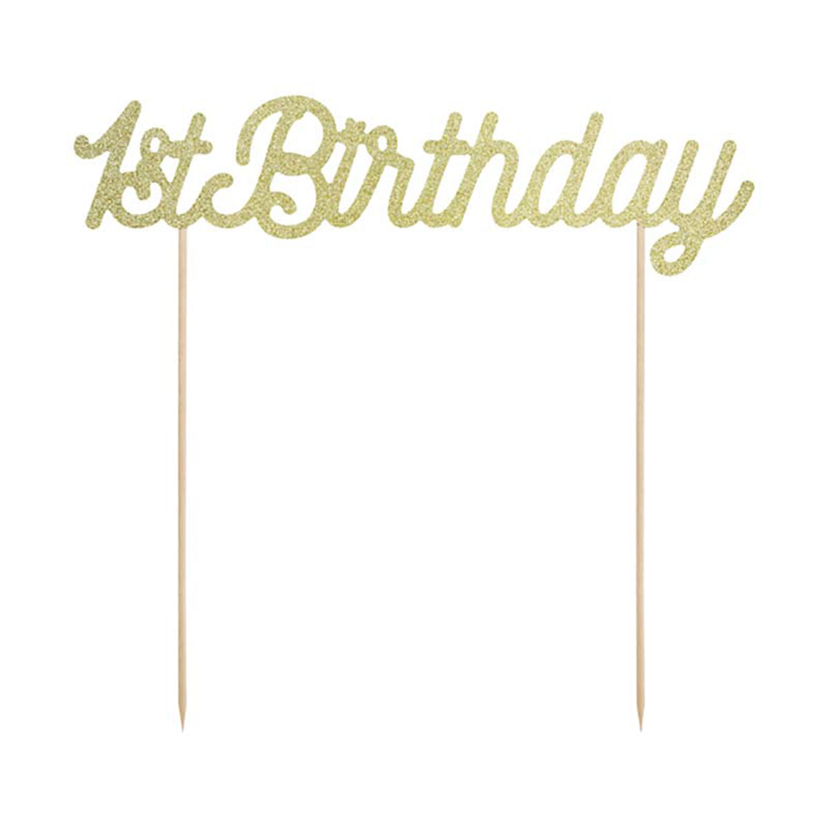 das-kost-mland-1st-birthday-tortendeko-gold-21-cm-glitzer image 1