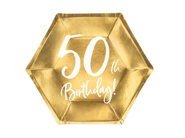 das-kost-mland-dekorationen-pappteller-happy-birthday-20cm-gold-6st image 1