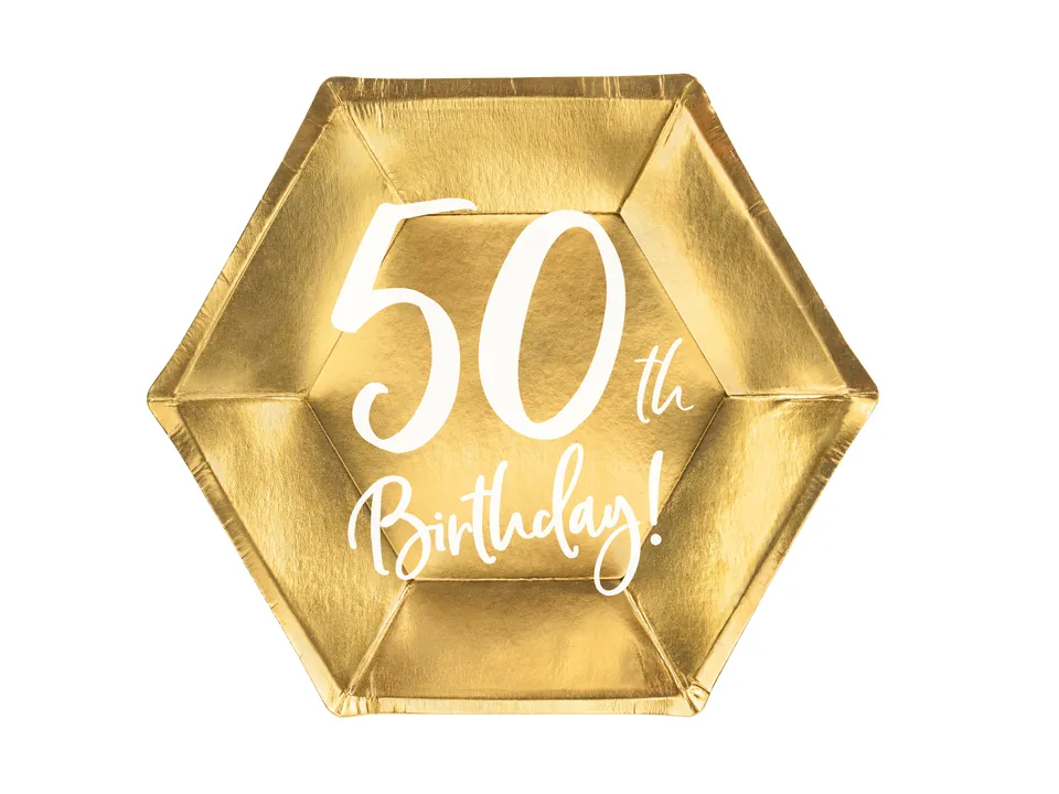 das-kost-mland-dekorationen-pappteller-happy-birthday-20cm-gold-6st image 1