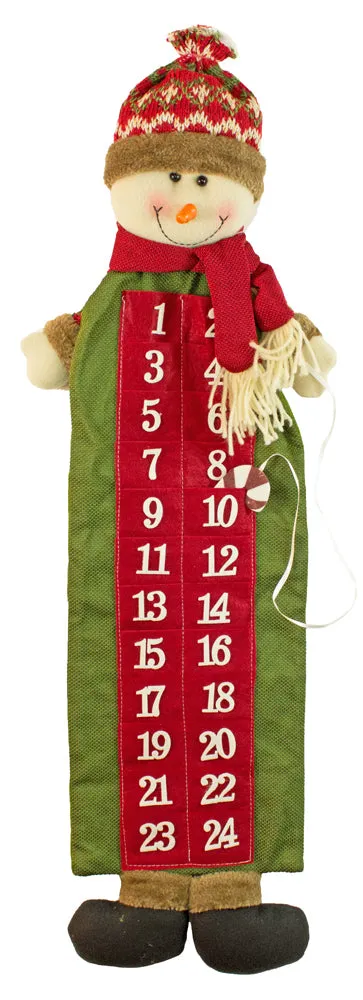 das-kost-mland-dekorationen-schneemann-adventskalender-rot-gr-n-75cm image 1