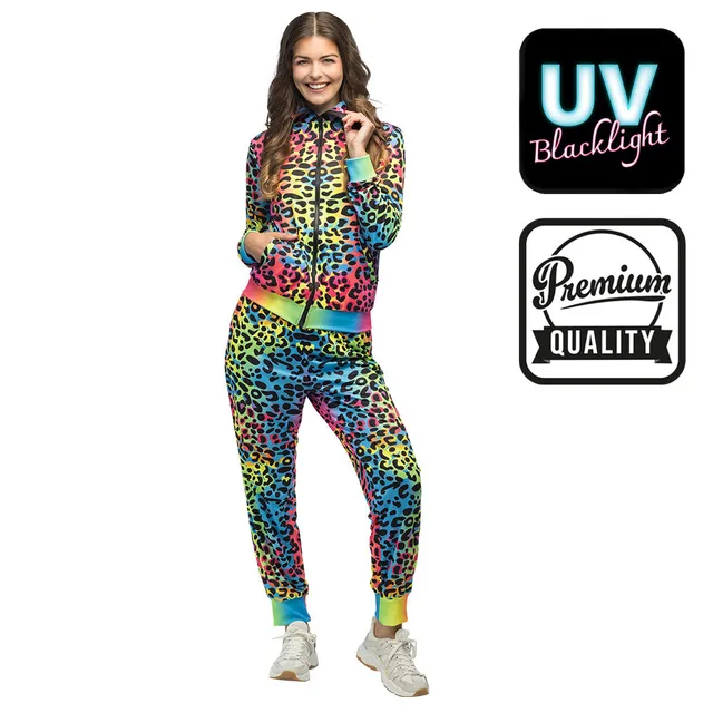 das-kost-mland-damen-trainingsanzug-leopard-art-neon-mehrfarbig image 1