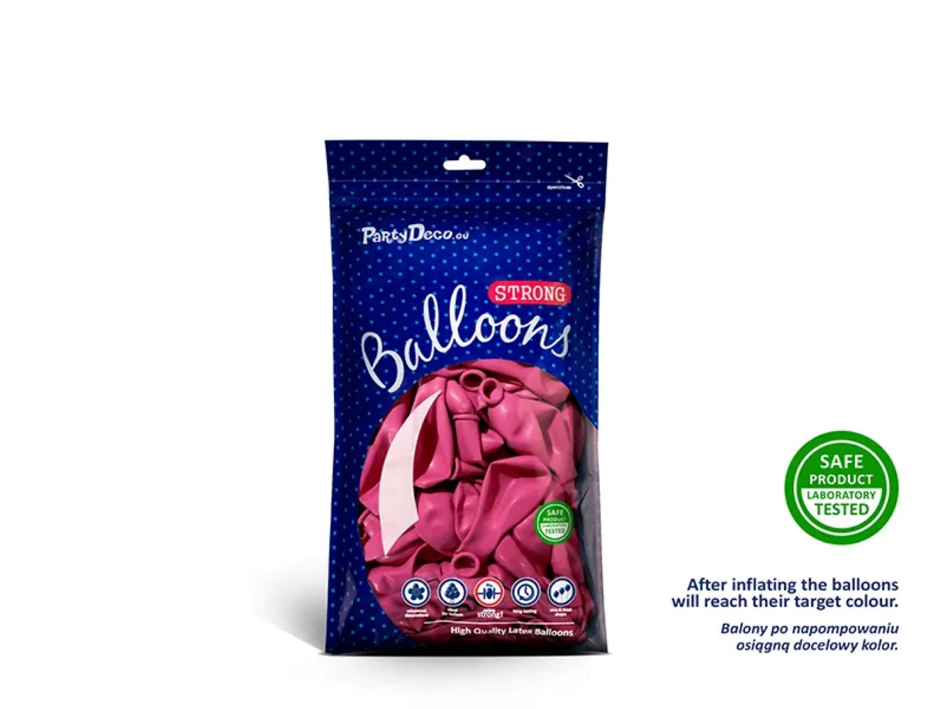 das-kost-mland-uni-pastell-luftballons-hot-pink-100-stk image 2