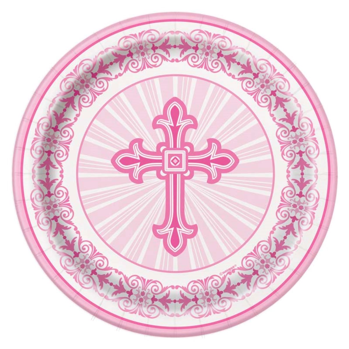 das-kost-mland-dekorationen-pappteller-kreuz-pink-18cm-8stk image 1