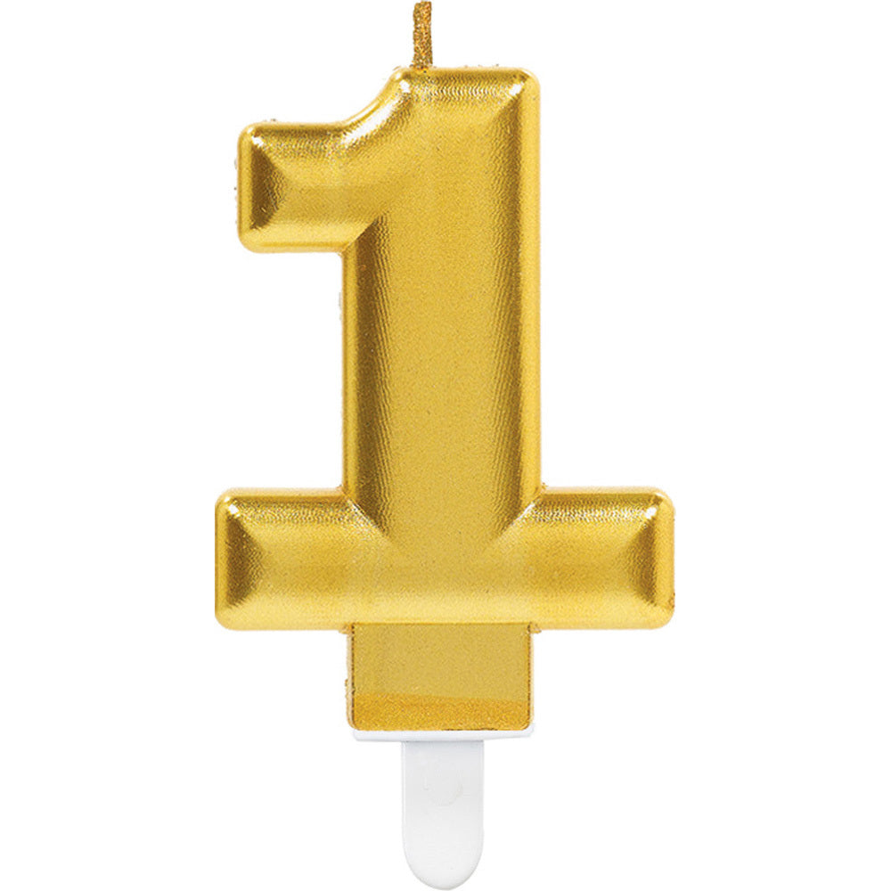 das-kost-mland-deko-zahlenkerze-1-metallic-gold-9-3-cm image 1
