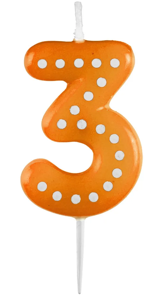 das-kost-mland-zahlenkerze-mit-punkten-orange-zahl-3 image 1