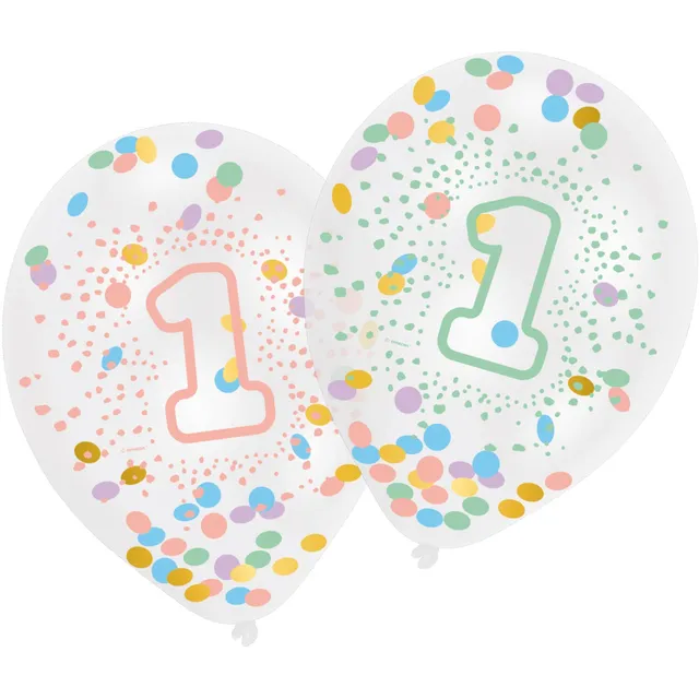 das-kost-mland-1st-birthday-rainbow-latexballon-konfetti-6-st-ck image 1